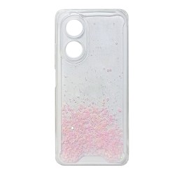 Hard Silicone Case with Glitter for Oppo A38 4g Pink